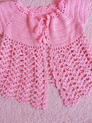 Handmade knitted baby cardigan