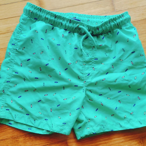Boys' swim shorts like new, size 158 cm, green, age 13