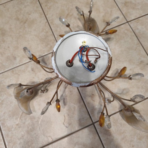 Ceiling light set classic vintage design with 1 nine-light and 3 three-light fixtures