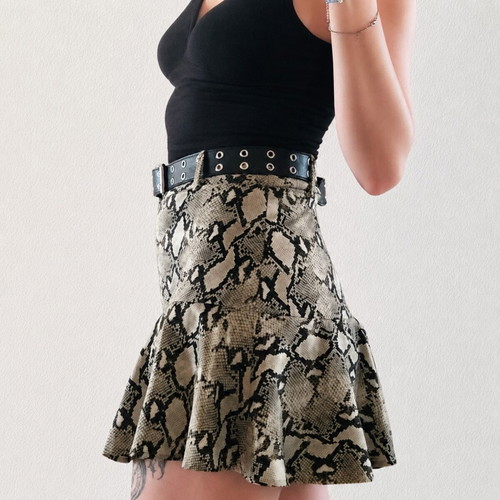Zara Basic Snakeskin Print Skort S Like New