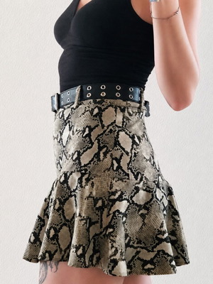 Zara Basic Snakeskin Print Skort S Like New