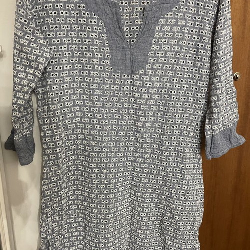 Fullah Sugah Beach Wear cotton perforated with slight elasticity, like new, size S-M, blue