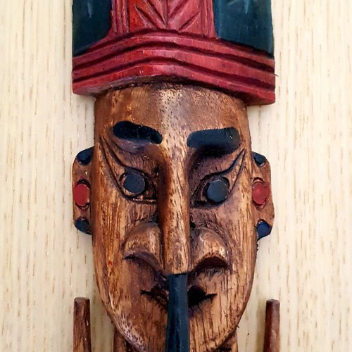 Collectible wooden handmade mask from Bali used