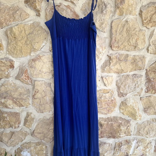 Royal Blue Maxi Dress Freestyle like new, smocked bust, adjustable straps