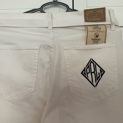 Ralph Lauren Jean white pants with belt size S 36 8 new