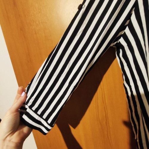 Long striped shirt black and white size L/XL like new