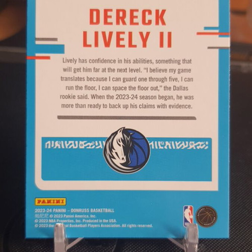 Panini NBA Donruss 2023-24 Dereck Lively Green Laser RC like new