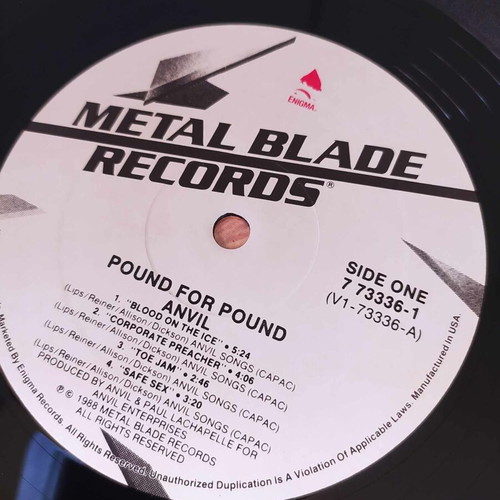 Anvil Pound For Pound LP used, metal, 1st edition USA 1988