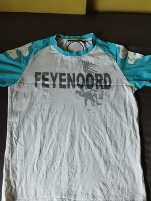T-Shirt Kappa Feyenoord Rotterdam σαν καινούργιο, μέγεθος L, λευκό και τιρκουάζ
