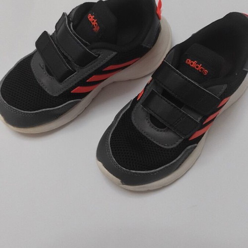 Adidas athletic shoes like new, size 27, black with orange
