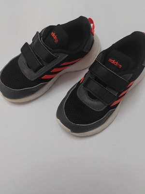 Adidas athletic shoes like new, size 27, black with orange