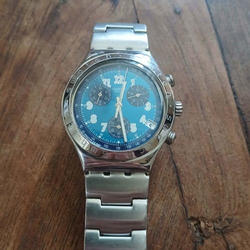 Swatch Irony Chrono used model Secret Agent with blue dial