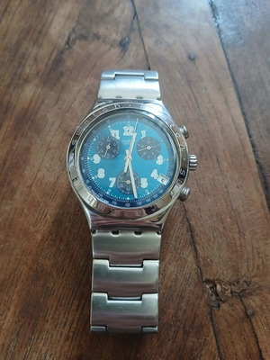 Swatch Irony Chrono used model Secret Agent with blue dial