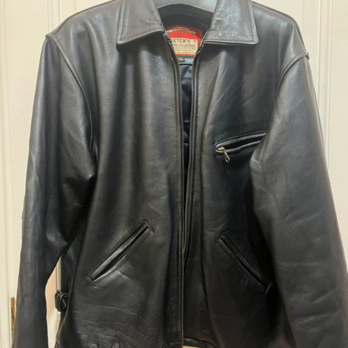 Master's men's leather jacket, size XL, brown