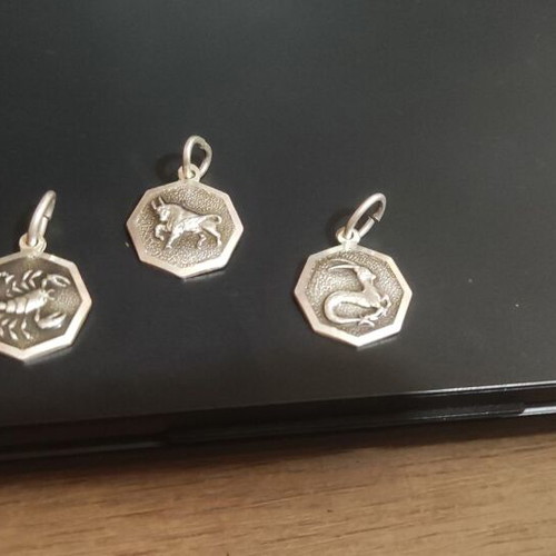 Zodiac silver 925 new, set of 3 pieces