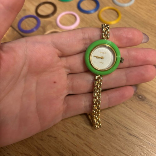 Gucci Vintage Watch used with Original Case and Custom Colored Bezels