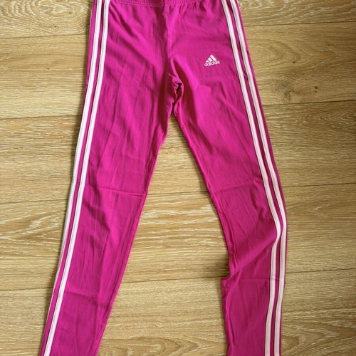 Adidas girls' sports leggings like new, pink, size 164 cm