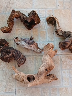 Aquarium wood used, set of 5 decorative pieces