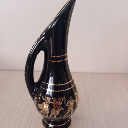Vintage decorative vase with 24K gold ancient Greek motifs like new