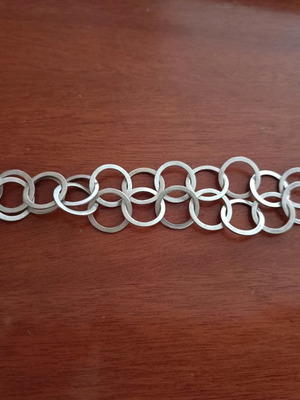 Silver 925 bracelet used with double row circle design, vintage