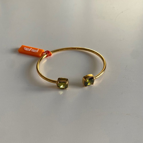 Folli Follie women's bracelet new with olive stones 18K yellow gold