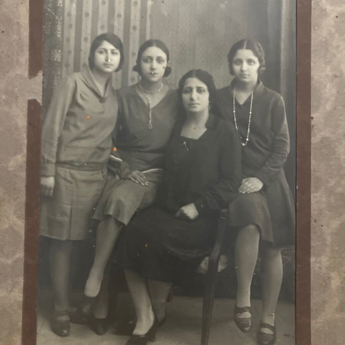 Pair of vintage black and white photos used