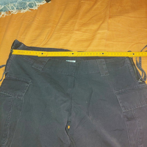 Wide fabric pants used with pockets