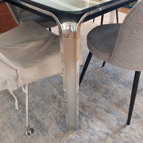 Dining table glass top 180x90 cm like new