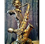  ''Σαξοφωνίστας'' Vintage Σπάνιο Διακοσμητικό Αγαλματίδιο