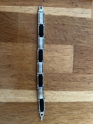 Men's bracelet stainless steel with rubber, like new