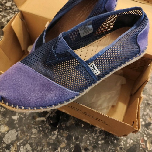 Toms perforated espadrilles blue size 38 like new