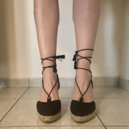 Kanna espadrilles like new, black suede, size 39