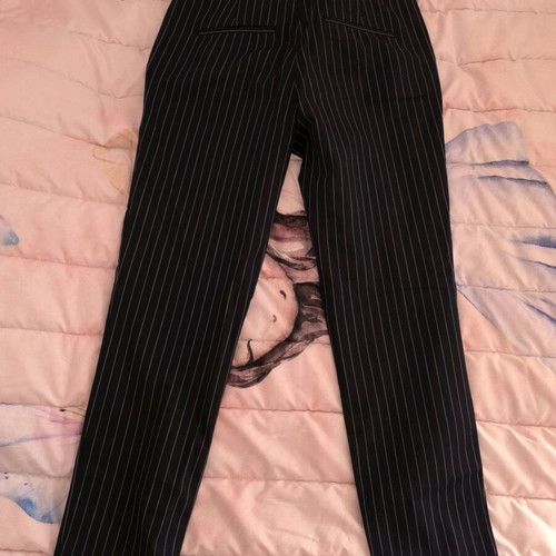 Zara women's fabric pants like new, dark blue with white stripe, size S