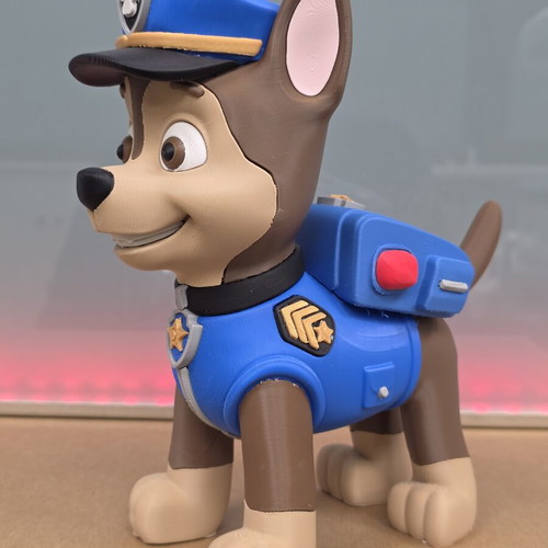 3D print Paw Patrol Chase figure, 23 cm, plastic PLA