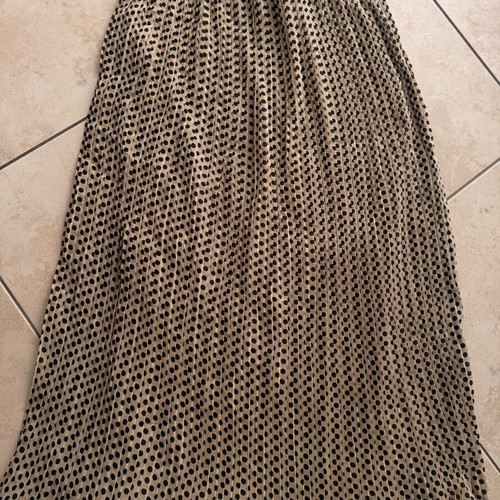 Maxi πουά φούστα Mango καινούργια, S/M, μπεζ με μαύρα πουά