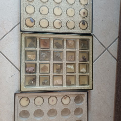 Mineral collection in display cases