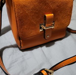 Carpisa crossbody bag used, orange with strap wear