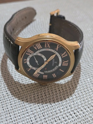 Festina ρολόι αναλογικό unisex μεταχειρισμένο με μαύρο δερμάτινο λουράκι