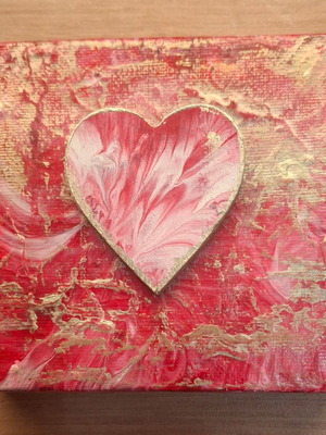 Καδράκι 10x10 χειροποίητο καινούργιο, ζωγραφισμένο με ακρυλικά χρώματα νερού
