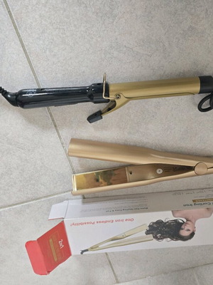 Hair iron 2in1 and gold ceramic hair curling iron like new, 2 pcs