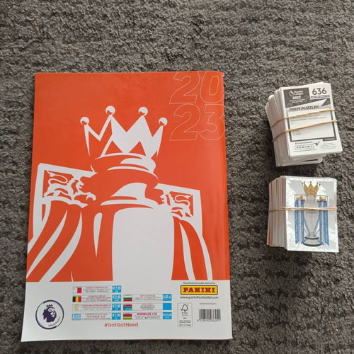 Panini Premier League 2023 sticker album with complete set