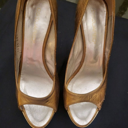 Dsquared2 heels used 12 cm, gold and silver leather
