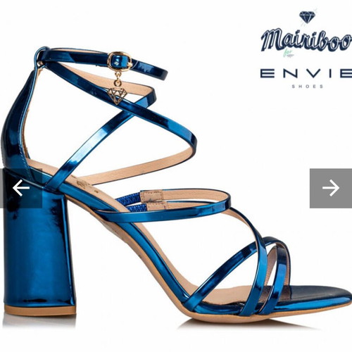 Mairiboo for Envie metallic blue sandals size 41 like new, 9cm heel