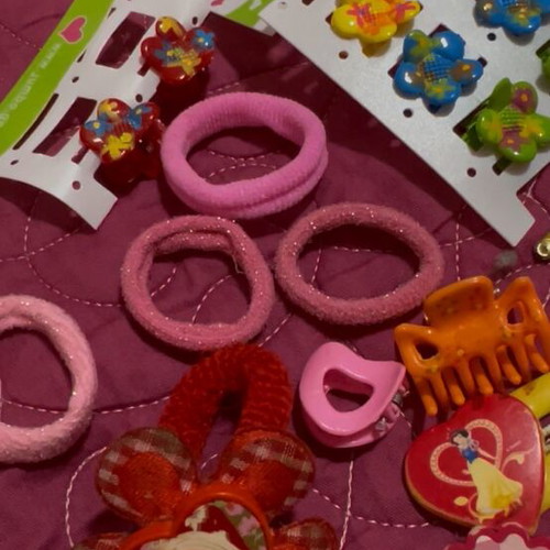 Disney hair accessories for girls like new, colorful set