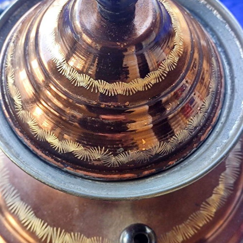 Old Copper Handmade Samovar Nuris used, Polite style