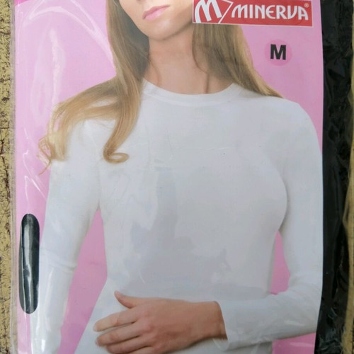 Minerva women's long sleeve shirt new, black and white