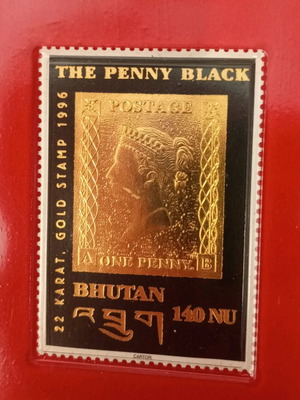 22K gold stamp The Penny Black commemorative new