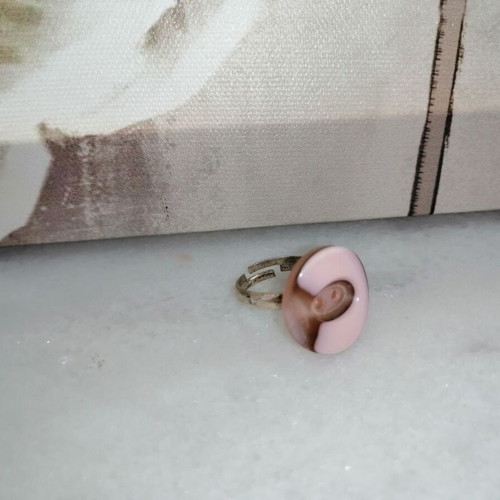 Ring pink button like new with original design