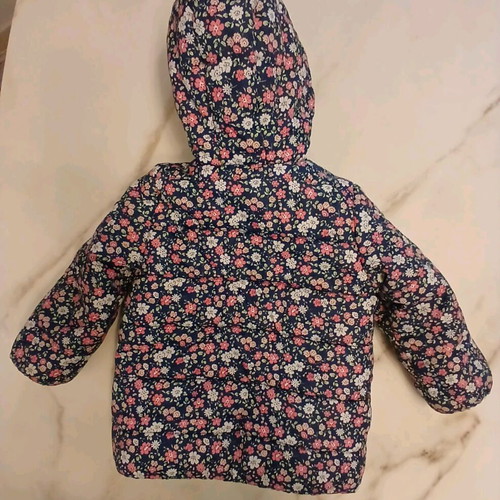 Mothercare jacket for 2-year-old girl, blue with pink flowers, like new