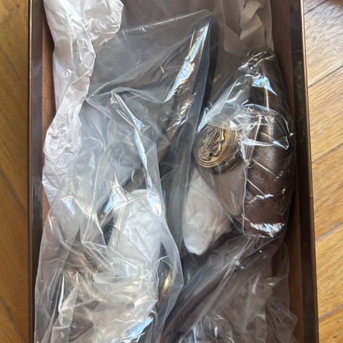 Gucci leather sandals like new, size 37, bronze with gold detail
